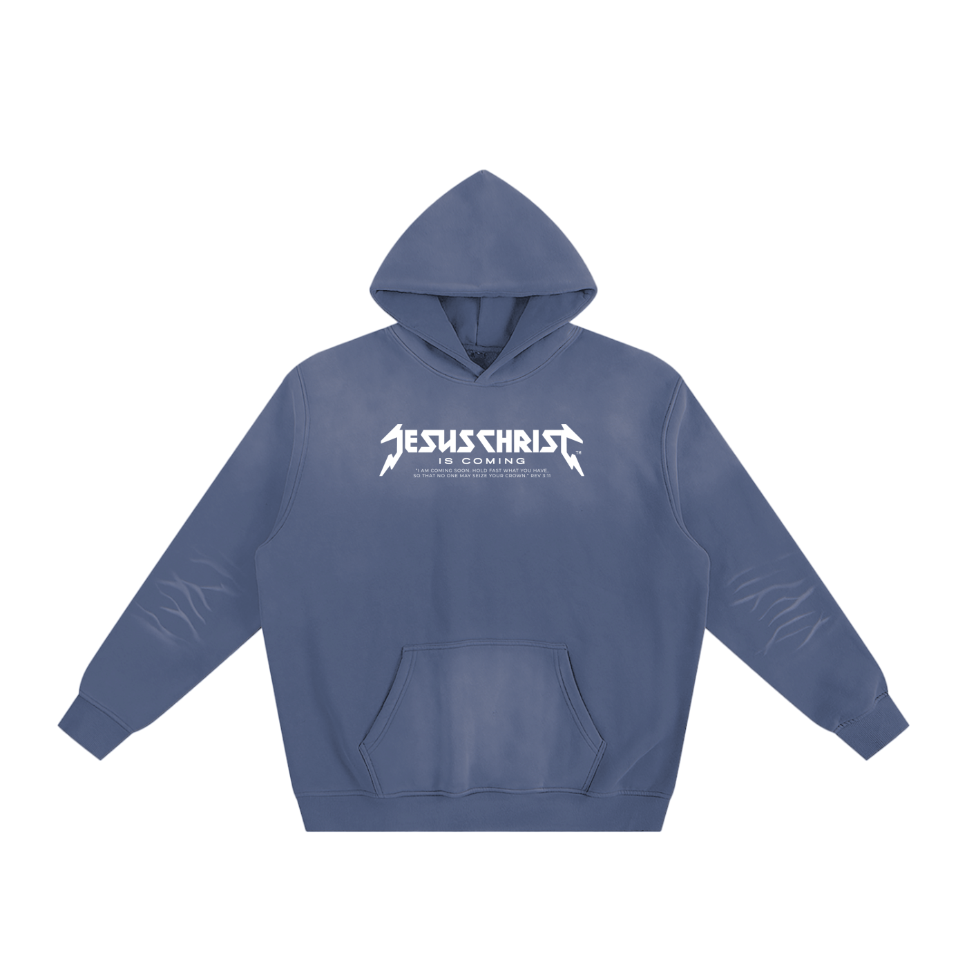 Logo White Sunfade Fleeced Hoodie