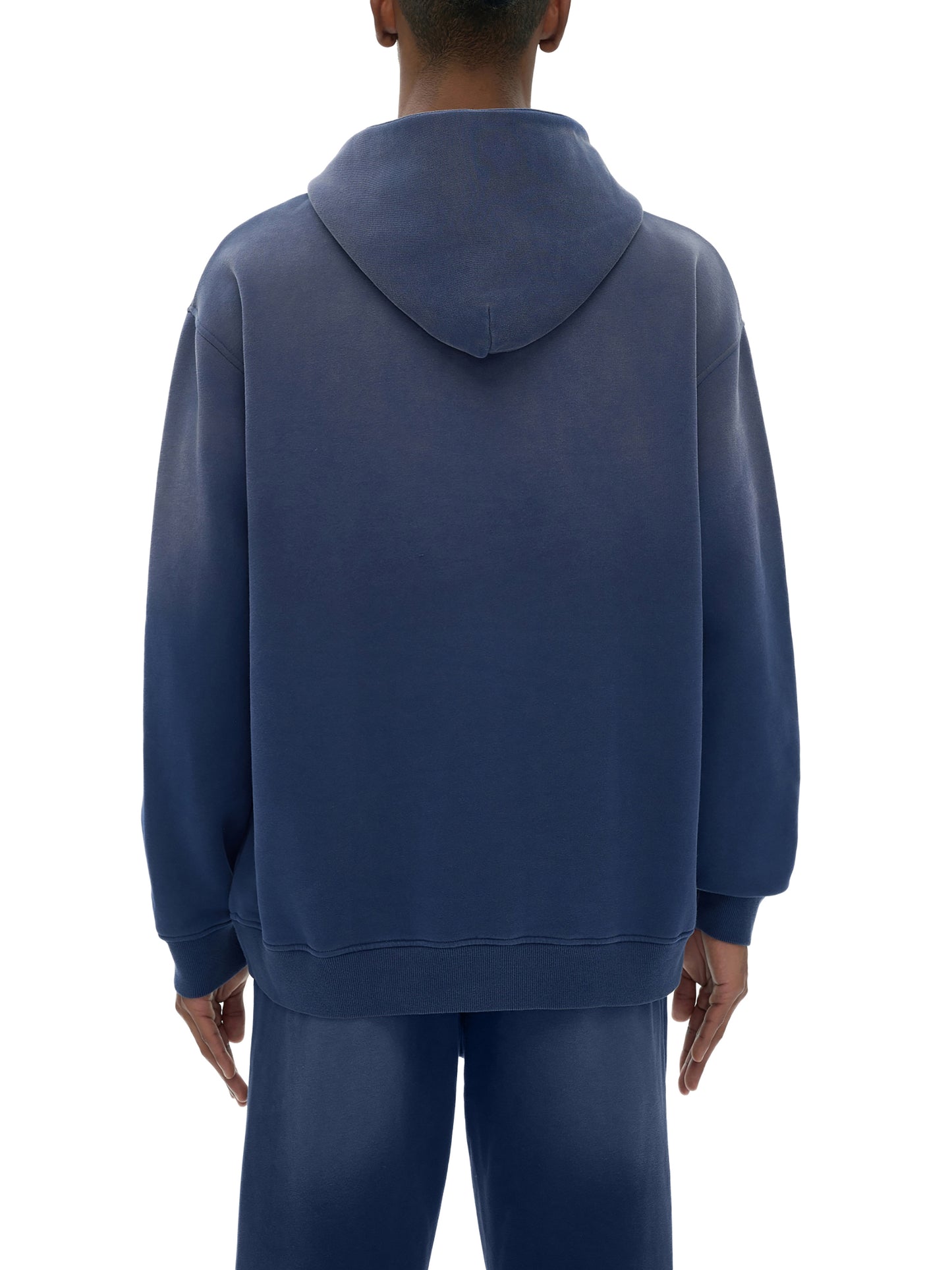 Logo White Sunfade Fleeced Hoodie