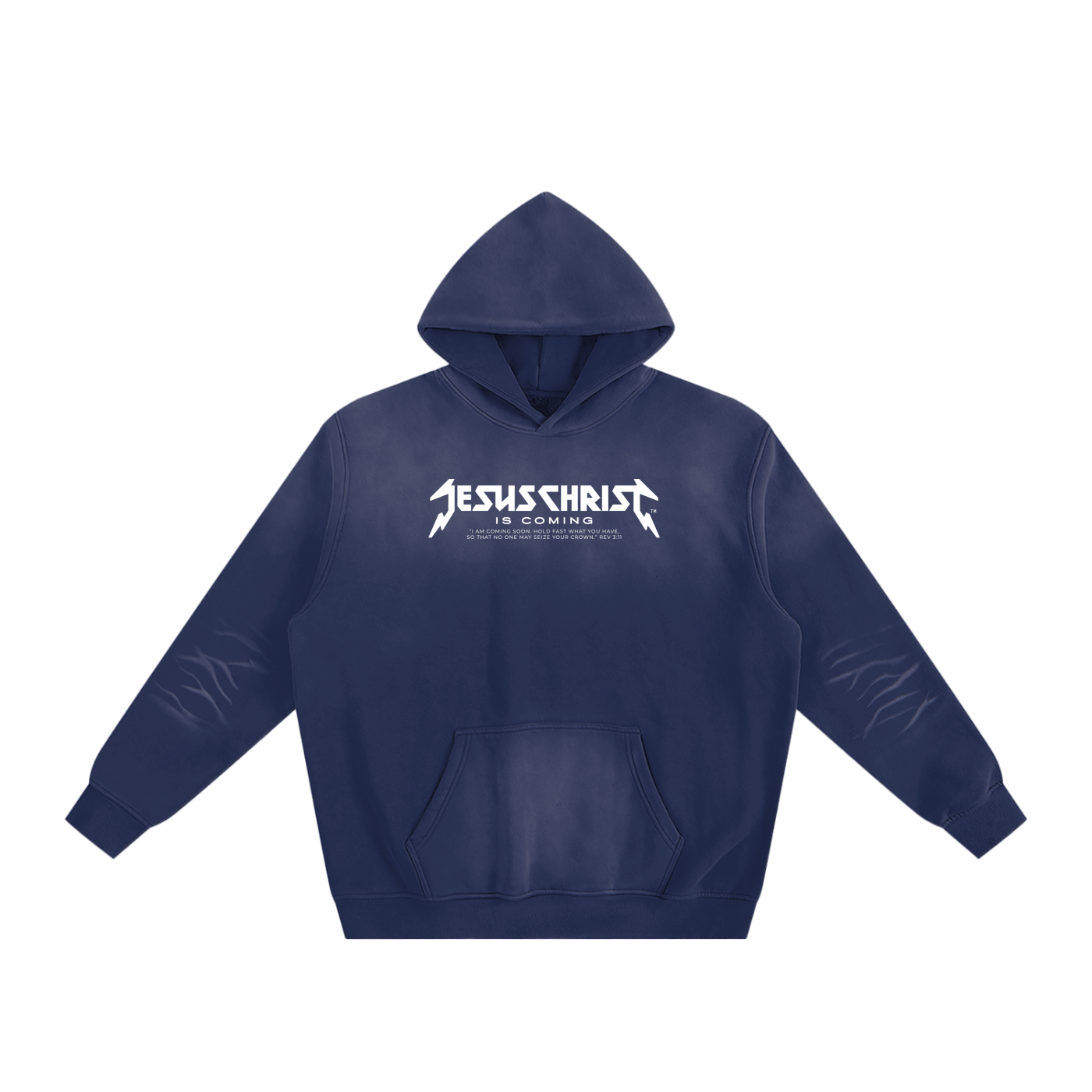 Logo White Sunfade Fleeced Hoodie