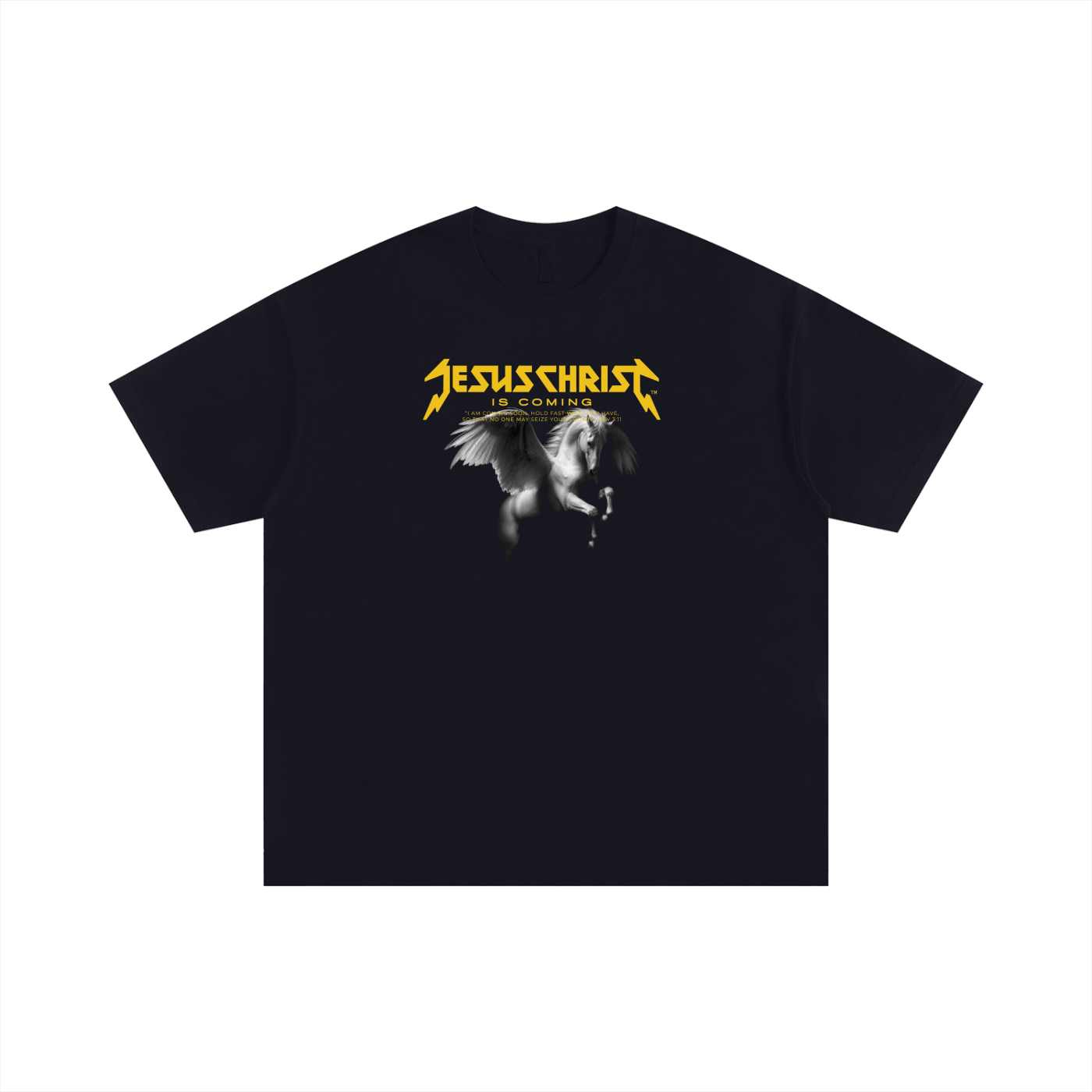 Jesus Christ is Coming White Horse Unisex Oversized Cotton T-Shirt
