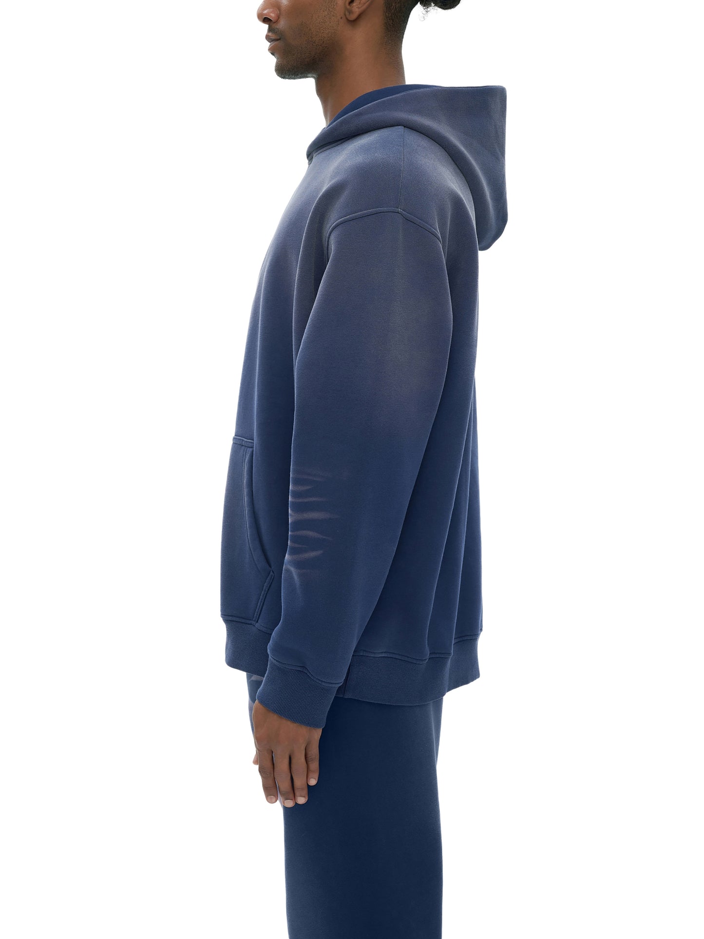 Logo White Sunfade Fleeced Hoodie