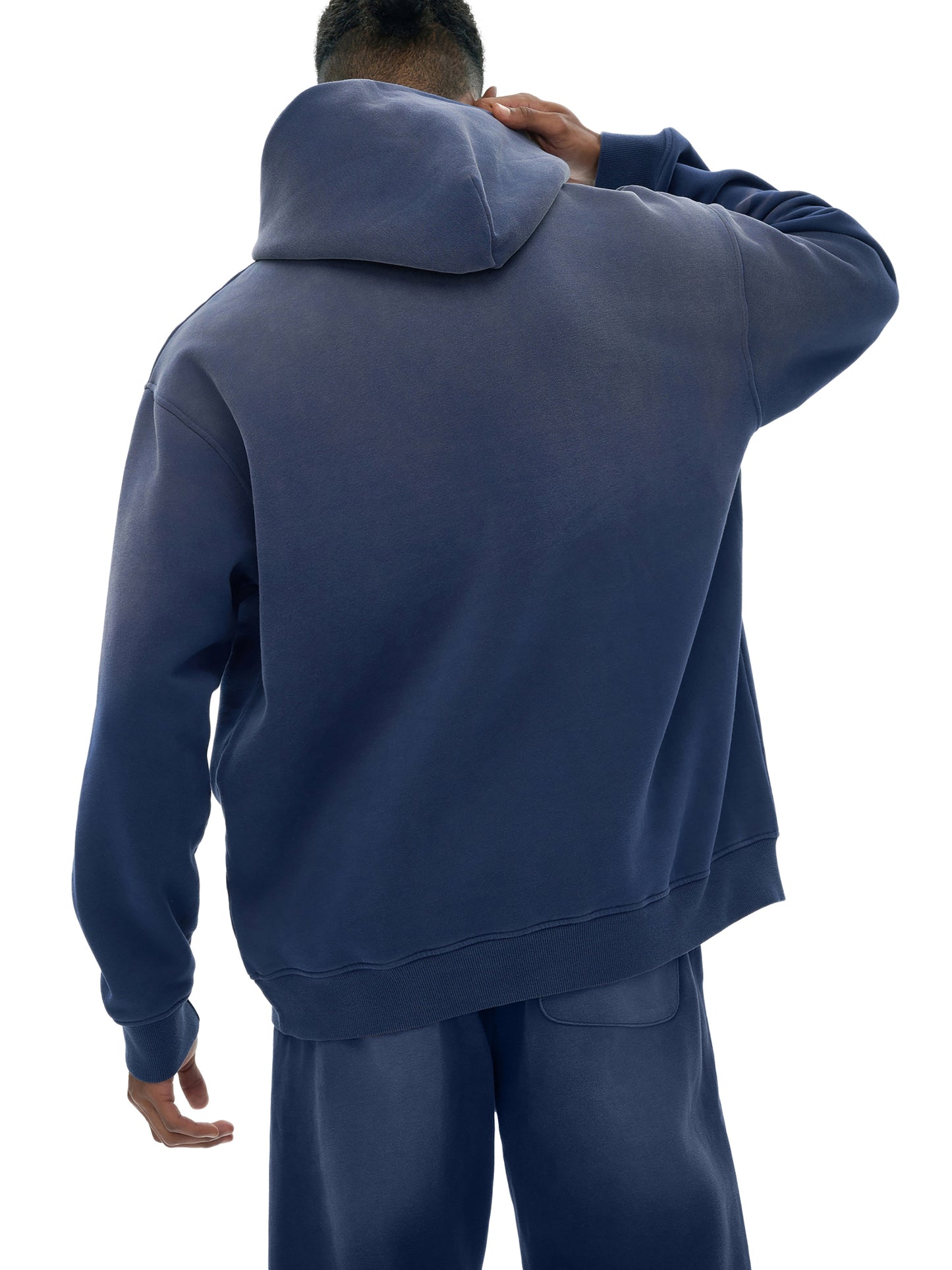 Logo White Sunfade Fleeced Hoodie